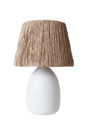 Opviq Lámpara de Mesa de Cerámica YL599 Blanco y Roble